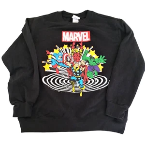 Marvel Pullover Felpa Donna Nero L Manica Lunga Girocollo Supereroi - Foto 1 di 6