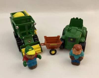 John Deere Kids Fun on the Farm Tractor Harvester Playset Farmer Figure Tomy Toy - Image 1 of 4