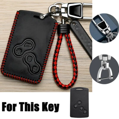 Leather Car Key Case Cover For Renault Megane Clio Scenic Duster Twingo Laguna - Image 1 of 4