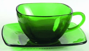 Anchor Hocking Charm Forest Green Cup & Saucer Set 5769 - Picture 1 of 1