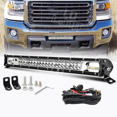 Dual Row 20" LED Work Light Bar Spot Flood Combo Bumper For Ford F150 F250 F350 - Image 1 of 4