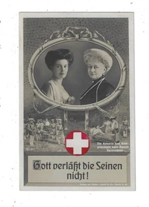 WWI German Empress & Princess Visiting Wounded RPPC Red Cross Postcard 2460 - Picture 1 of 2