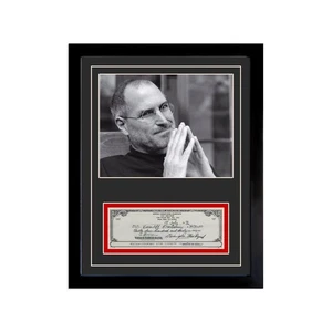 Steve Jobs Reproduction Signed Cancelled Check  Framed Display - Picture 1 of 4