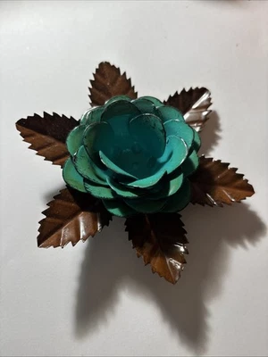 Rustic Metal Rose Candle Holder - Image 1 of 2