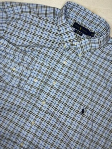 Ralph Lauren Herren 3XB Big Blue Plaid Button Down Hemd 100% Baumwolle Stretch - Bild 1 von 7