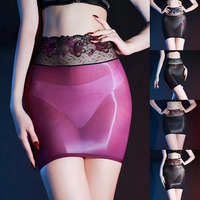 DE Damen Spitze Minirock Transparent Bodycon Kurz Niedrige Taille Stretch Rock - Bild 1 von 4