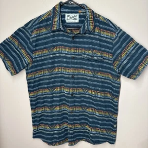 Howler Bros Hemd Herren L Blau San Gabriel Mescal Jacquard Petrol Knopf Azteken - Bild 1 von 12