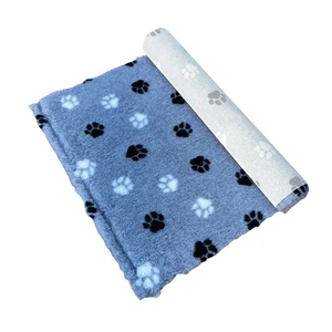 Anti Slip  Vet bed GREY  Duo Paw Prints for dog puppies Wicks 100x75cm bedding - Picture 1 of 9