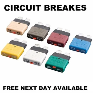 Circuit Breaker Fuse Breaker Blade Fuse Resettable 12V 24V Circuit Blade Fuse - Bild 1 von 82