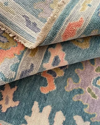 Hand Knotted Green Oushak Rug 4x6 5x7 6x9 7x9 8x10 9x12 10x14 12x15 Turkish Rugs - Image 1 of 4