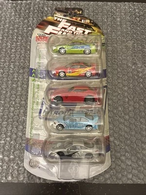 2002 The Fast and Furious 5 包压铸汽车 1: 64 赛车冠军 #37053 罕见! — 第 1/4 张图片