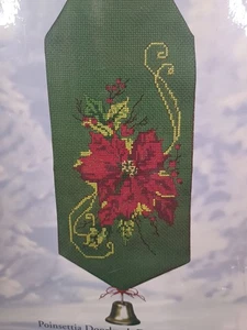 Pomo de puerta Candamar Poinsettia decoración punto de cruz contado 51145 aro de metal faltante - Imagen 1 de 8