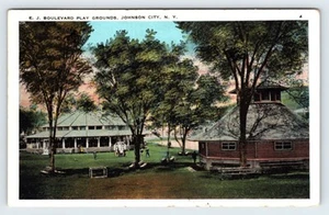 E.J. Boulevard Play Grounds Johnson City New York Vintage Postcard AF88 - Picture 1 of 2