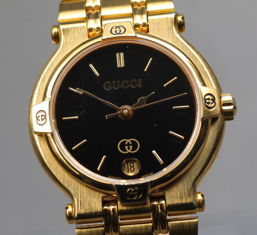[Ecc+5] Orologio Vintage Gucci 9200L Quadrante Oro Data 25mm Quarzo Donna dal GIAPPONE