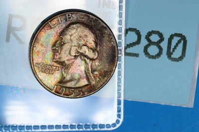 1955 25C WASHINGTON SILVER QUARTER EARLY US TYPE COIN RAW-2280 - Image 1 of 3