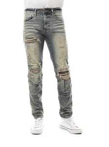 Smoke Rise Blue Jeans DISTRESSED Rip And Repair Blue Wash Distressed Größe 38x32 - Bild 1 von 22
