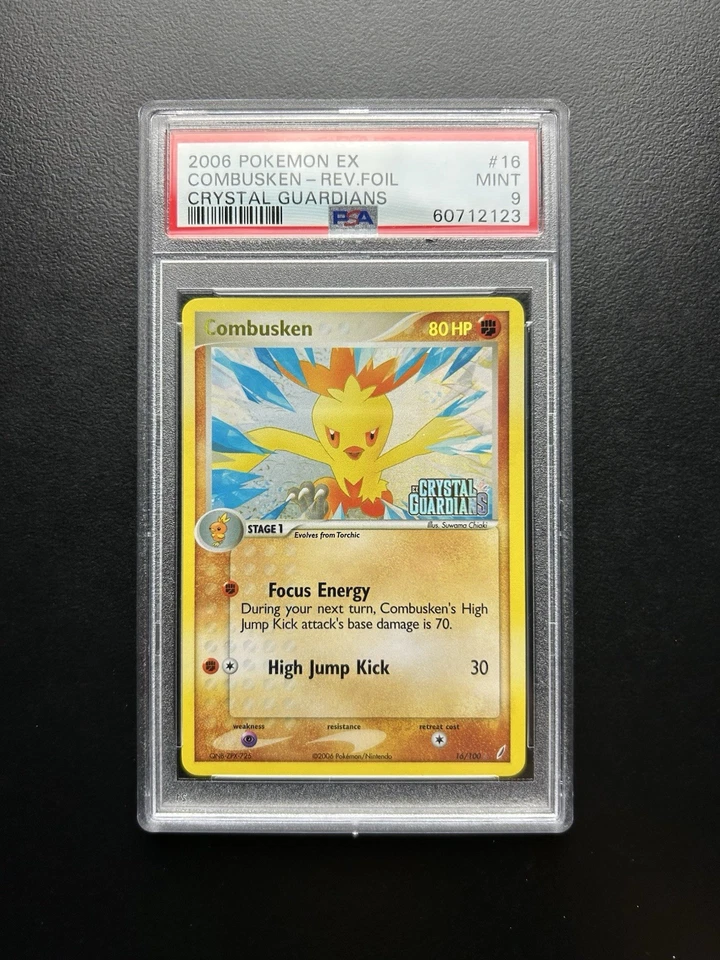 Pokemon PSA 9 MINT Combusken 16/100 EX Crystal Guardians Reverse Holofoil 2006 - Image 1 of 1