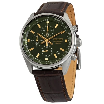 Reloj para hombre Seiko cronógrafo cuarzo esfera verde SSB385 Foto 1 de 4