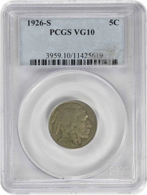 1926-S Buffalo Nickel VG10 PCGS - Image 1 of 2