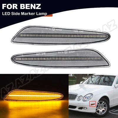 2x LED Bumper Side Marker Lights Amber For 2003-2006 Mercedes Benz E-Class W211 Foto 1 de 4