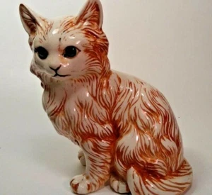 Grünäugige langhaarige sitzende Katze - Bild 1 von 6