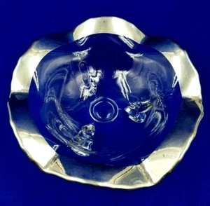 Vintage Rare Dorothy C. Thorpe Crystal & Silver Rim Bowl, 4 3/4" T X 10 1/8" Dia - Picture 1 of 8