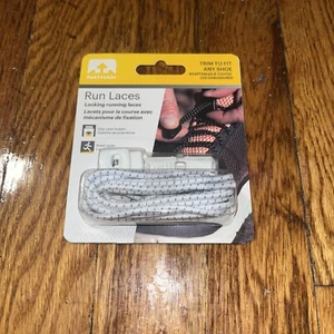 NATHAN RUN LACES White Refective One Size Fits All Locking Laces Hiking Outdoor - Picture 1 of 2