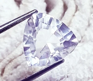 Natural White Sapphire 9.60 Ct Loose Gemstone Trillion Shape Excellent Certified - Picture 1 of 6