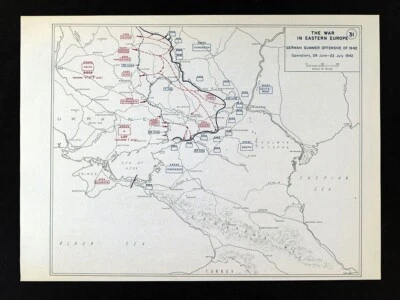 Mapa 31 Ofensiva Alemana Segunda Guerra Mundial 1942 Ucrania Rusia Kharkiv Rostov Stalingrado Foto 1 de 2