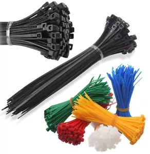 All Size & Colour Cable Ties Tie Wraps Plastic Nylon Zip Ties Strong Extra Long - Picture 1 of 26