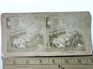 Kilburn Factory Picnic Littleton New Hampshire Stereoview antico c1888 Y18426 - Foto 1 di 2