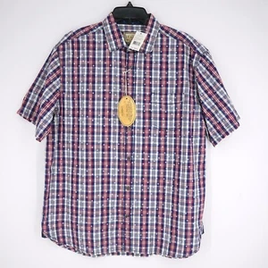 Quieti Vintage Italia Short-Sleeve Shirt XL Red White Blue US Flag NWT $85 - Picture 1 of 10