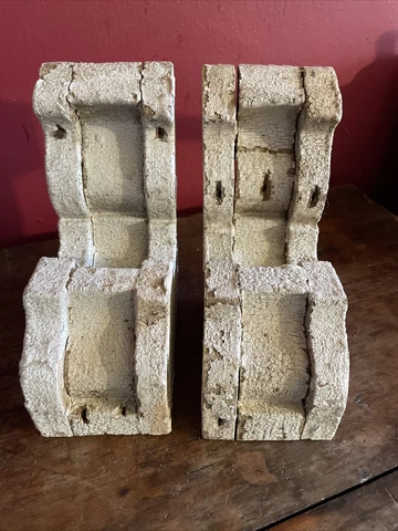 One Pair Small Antique Wood Corbels Cottage VTG Porch Shelf Brackets Old Chippy Cover