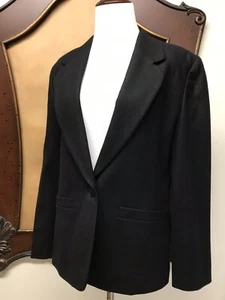 Womens Pendleton Black Wool Fully Lined Blazer Jacket Size 8 EUC Nice! - Picture 1 of 8