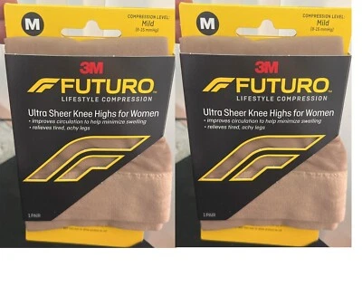 2X Energizing Ultra Sheer Knee Highs For Women Mild  Medium By Futuro 1 PAIR EAC - Image 1 of 4