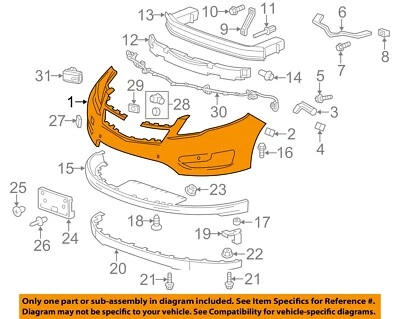 Componentes de parachoques de rejilla de parachoques delantero GM OEM 11-15 voltios - cubierta de parachoques 20980829 Foto 1 de 2