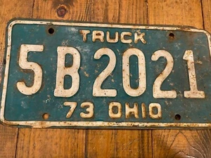 Placa de matrícula de camión Ohio 1973 vintage 5B 2021 - Imagen 1 de 2