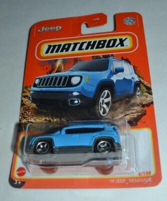 MATCHBOX 2022 MOUNTAIN EXPLORERS 6/100 - '19 JEEP RENEGADE BLUE - Image 1 of 4