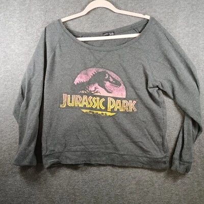 Suéter Fifth Sun para mujer XL logotipo de Parque Jurásico manga larga recortado holgado Foto 1 de 4