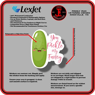 You Pickle My Fancy Waterproof Sticker Decal for Water Bottles & Laptops - Image 1 of 2