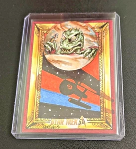 2015 STAR TREK 50TH Achilleas Kokkinakis 1/1 SKETCH Sketchafex Card! ARENA GORN! - Picture 1 of 2