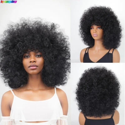 Bouncy Afro Kinky Curly Wigs African Wig for Black Women 70's Party Cosplay Wigs - Image 1 of 4