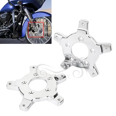 Chrome Enforcer Brake Rotor Adapters For Harley Street Road Glide FLTRXS FLHXS - Image 1 of 4