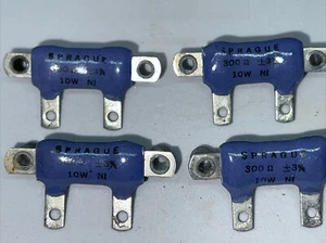 300 Ohm  10 Watt  3% Non-Inductive Sprague Flat Resistor’s New Pack Of (4) - Picture 1 of 12