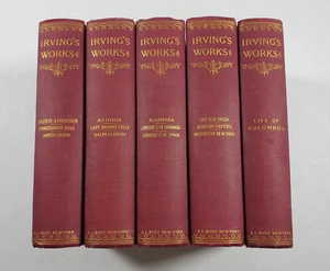 Lot of 5 Irving's Works by Washington Irving Hardcover A. L. Burt Company - Bild 1 von 5