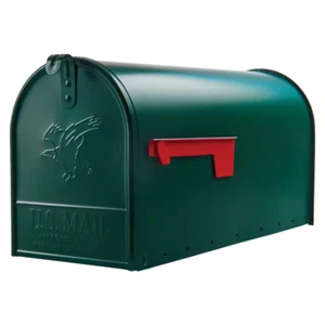 Elite Green, Large, Steel, Post Mount Mailbox - Picture 1 of 12