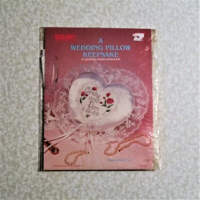 Needlecraft Cross Stitch Kit Titan "A Wedding Pillow Keepsake" 8" X 9" Pillow - Image 1 of 2