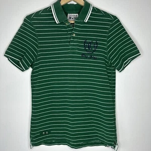 vintage Converse one star medium men’s green and white striped cotton polo  - Picture 1 of 9