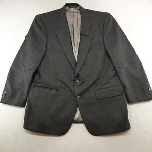 Vintage Burberry Blazer Jacket Mens 42R Grey Plaid Sport Coat Suit Dress Saks - Picture 1 of 18