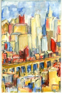 New York Abstract - Original Oil Painting A4 - Picture 1 of 1